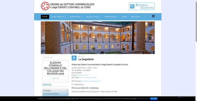 Security scan screenshot of https://www.odcec.como.it/