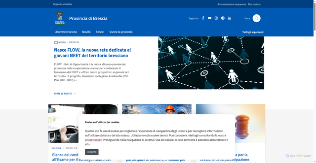 Security scan screenshot of https://www.provincia.brescia.it