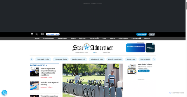 Security scan screenshot of https://staradvertiser.com