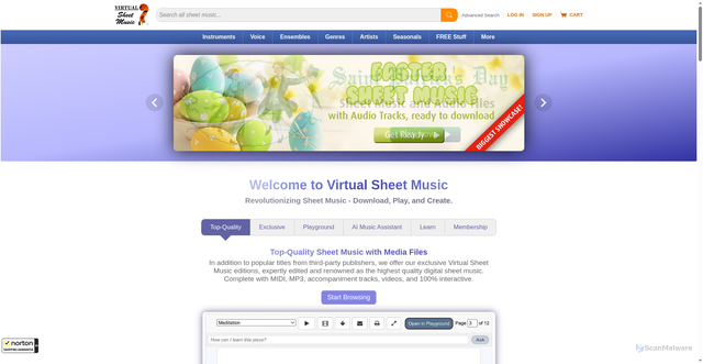 Security scan screenshot of https://cdn3.virtualsheetmusic.com
