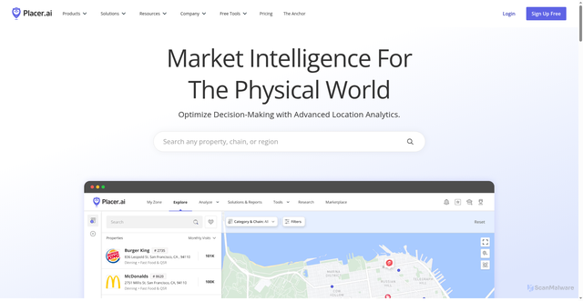Security scan screenshot of https://placer.ai