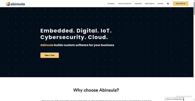 Security scan screenshot of https://abinsula.com