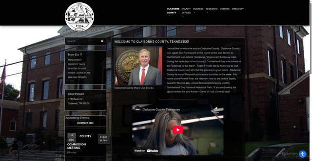Security scan screenshot of https://claibornecountytn.gov/