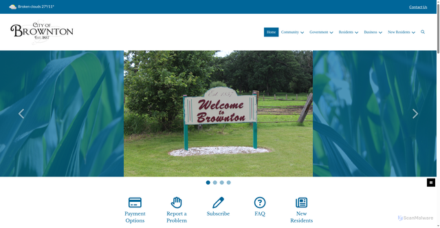 Security scan screenshot of https://browntonmn.gov/