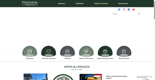 Security scan screenshot of https://middleburgva.gov/