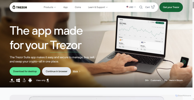 Security scan screenshot of http://trezor-wallet-access.netlify.app/