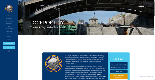 Security scan screenshot of https://lockportny.gov/