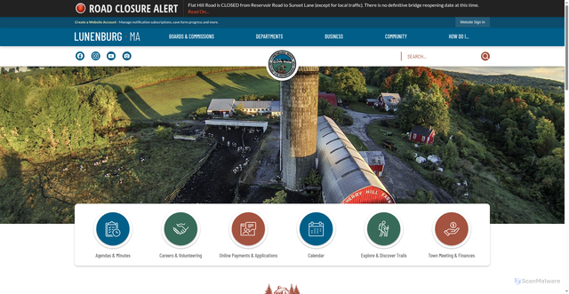 Security scan screenshot of https://lunenburgma.gov/