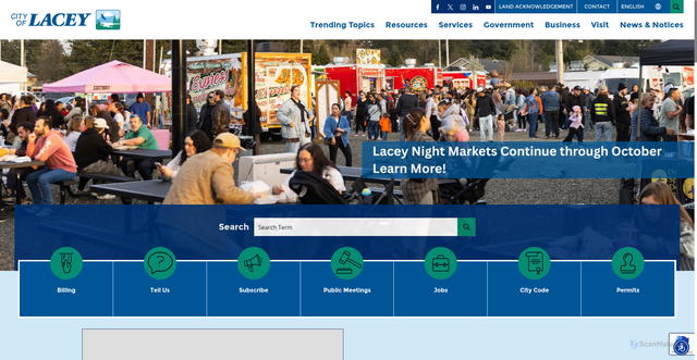 Security scan screenshot of https://cityoflacey.org/