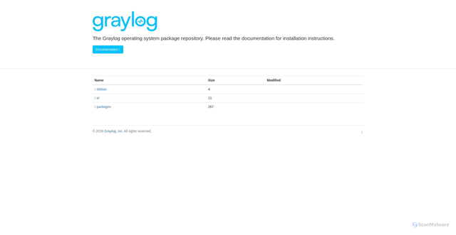 Security scan screenshot of https://downloads.graylog.org