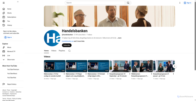 Security scan screenshot of https://consent.youtube.com/m?continue=https%3A%2F%2Fwww.youtube.com%2Fuser%2Fhandelsbanken%3Fcbrd%3D1&gl=DE&m=0&pc=yt&cm=2&hl=de&src=1
