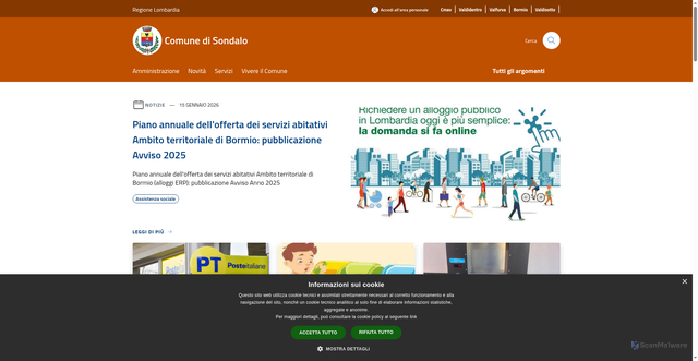 Security scan screenshot of https://www.comune.sondalo.so.it/it