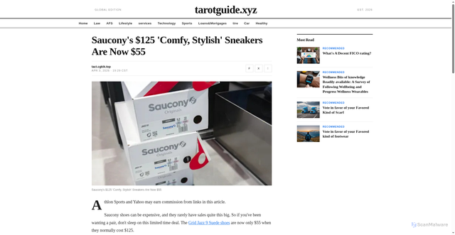 Security scan screenshot of http://tarotguide.xyz/article/3027
