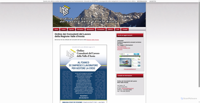 Security scan screenshot of https://www.cdlvalledaosta.it/
