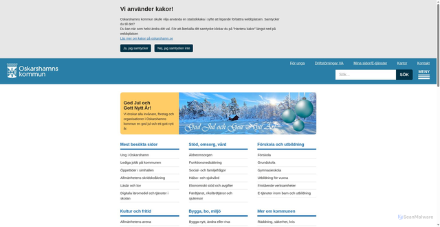 Security scan screenshot of https://www.oskarshamn.se/