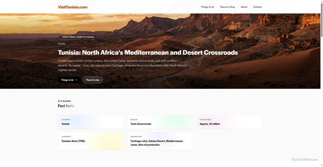 Security scan screenshot of https://visittunisia.com/