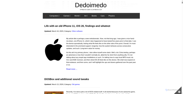 Security scan screenshot of https://www.dedoimedo.com