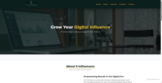 Security scan screenshot of https://9influencers.in/