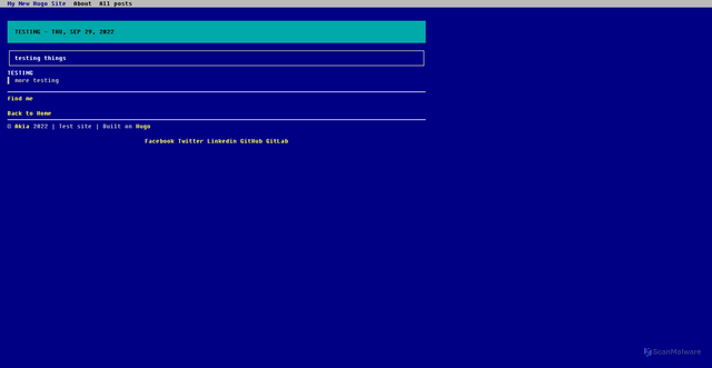 Security scan screenshot of https://hugo-8ev.pages.dev/posts/testing/