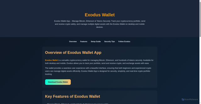 Security scan screenshot of https://get-exodas-wallets.pages.dev/