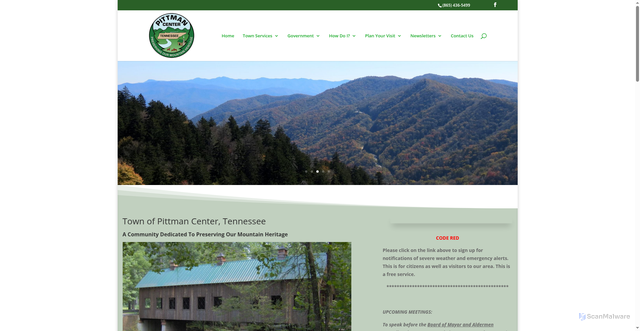 Security scan screenshot of https://pittmancentertn.gov/