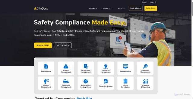 Security scan screenshot of https://sitedocs.com