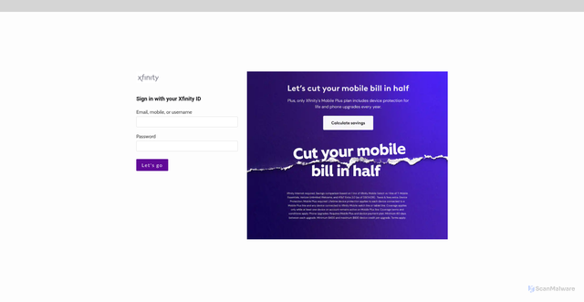 Security scan screenshot of http://xfinitymailbox1.weebly.com