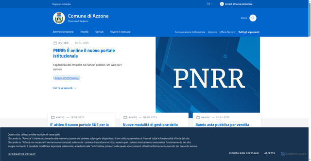 Security scan screenshot of https://www.comune.azzone.bg.it/
