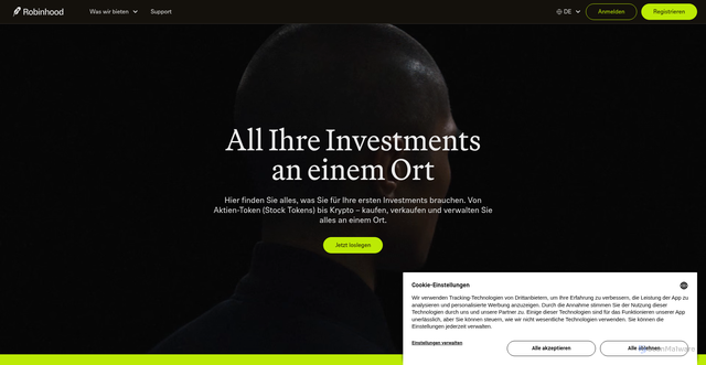 Security scan screenshot of https://robinhood.com/