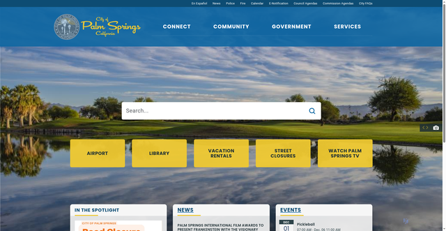 Security scan screenshot of https://www.palmspringsca.gov/