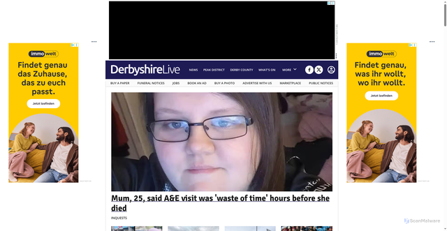 Security scan screenshot of https://www.derbytelegraph.co.uk