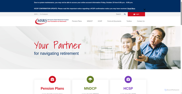 Security scan screenshot of https://www.mnretire.gov/