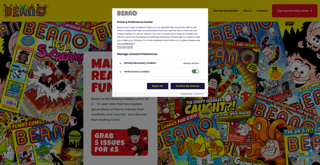 Security scan screenshot of https://www.beano.com