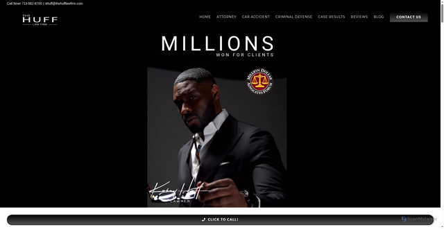 Security scan screenshot of https://thehufflawfirm.com/