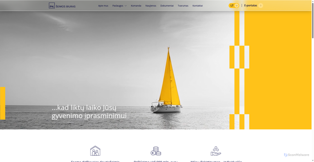 Security scan screenshot of http://www.invlseimosbiuras.lt/