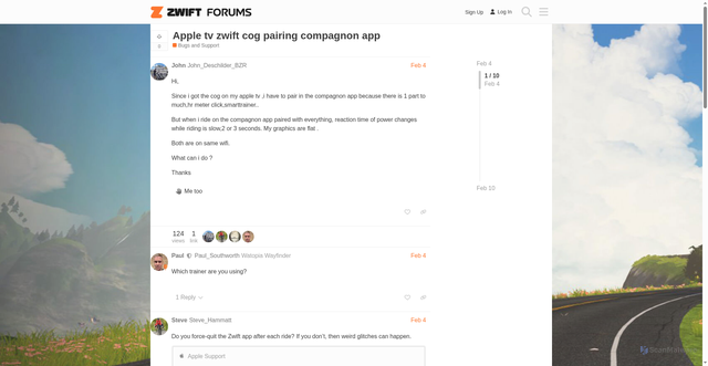 Security scan screenshot of https://forums.zwift.com/t/apple-tv-zwift-cog-pairing-compagnon-app/664850