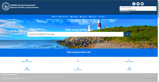 Security scan screenshot of https://suffolkcountyny.gov/