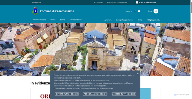 Security scan screenshot of https://www.comune.casamassima.ba.it/