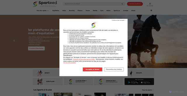 Security scan screenshot of https://sporteed.fr
