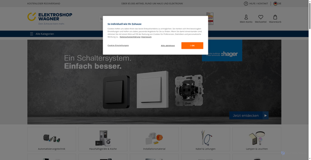 Security scan screenshot of https://elektroshopwagner.de