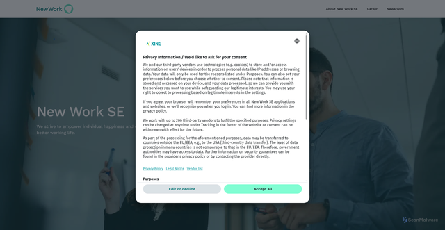 Security scan screenshot of https://new-work.se