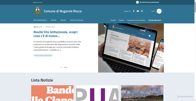 Security scan screenshot of https://www.comune.nogarolerocca.vr.it/