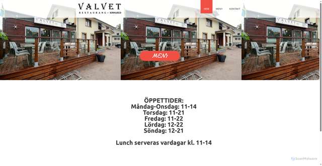 Security scan screenshot of https://valvetrestaurang.se