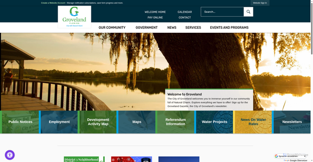 Security scan screenshot of https://groveland-fl.gov/