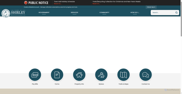 Security scan screenshot of https://shirley-ma.gov/