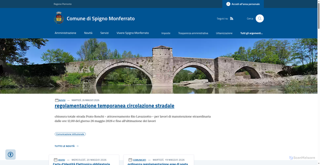 Security scan screenshot of https://www.comune.spignomonferrato.al.it