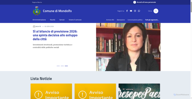 Security scan screenshot of https://comune.mondolfo.pu.it/home