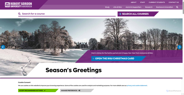 Security scan screenshot of https://www.rgu.ac.uk/