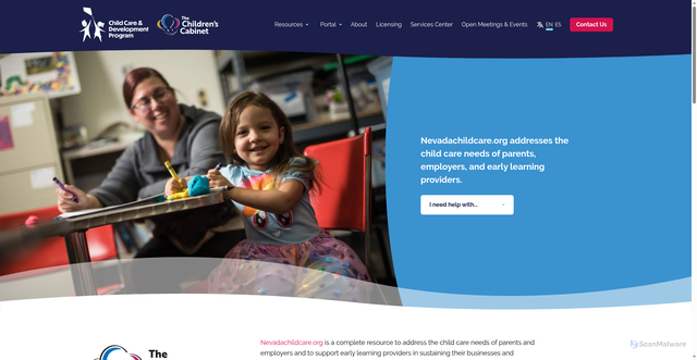 Security scan screenshot of https://www.nevadachildcare.org/