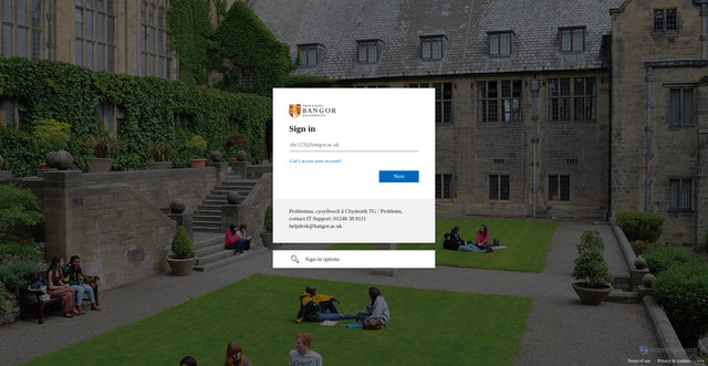 Security scan screenshot of https://blackboard.bangor.ac.uk